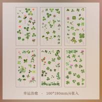 6pcs/pack Transparent Flowers Plants PET Decorative Stickers Diary Scrapbooking Collage Material Deco Album Stationery Stickers