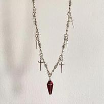 Hip Hop Punk Coffin Cross Sword Thorn Necklace, Retro Fashion Accessory, Ideal Holiday Gift for Christmas Halloween New Year