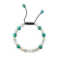EFFIE QUEEN Daily Gentle Energy White Phantom Bracelet Real Turquoise Stone Bracelet on Hand Lucky Natural Energy Jewelry GMB86