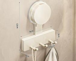 Suction Cup Hooks No Drill Bathroom Kitchen Wall Mount Hanger for Towels Coats Utensils Reusable Strong Grip on Tile Glass