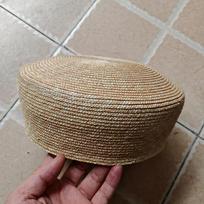 French Beret Hat Women Straw Cap Summer Woven Sun Hat Church Derby Party Hostesses Pillbox Hat Millinery Fascinator Base 57 natūrali
