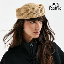 Summer 100% Natural Raffia Straw Berets Hat for Women Luxury Fashion Raffia Sailor Hat Beret Ladies High Quality Designer Cap S 54-55CM