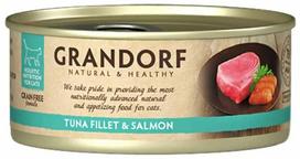 Šlapias kačių maistas Grandorf Natural & Healthy, lašiša/tunas, 0.07 kg