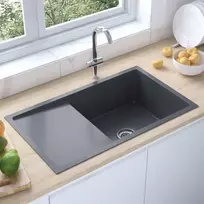 Virtuvės plautuvė, juoda, rankų darbo, nerūdijantis plienas