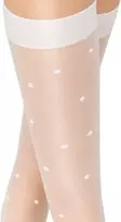 NOVITI SM002-G-01 Kojinės iki kelių 20denų baltos taškeliai 2 vnt.