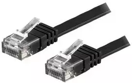 Deltaco TP-610S-FL, 10 m, Cat6, U/UTP (UTP), RJ-45, RJ-45, juodas