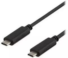 DELTACO USBC-1052 - USB kabelis - USB-C (kištukas) - USB-C (kištukas) - USB 3.1 - 25 cm - juodas