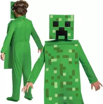 Minecraft berniuko karnavalinis kostiumas, šliaužiančiojo kostiumo maskuotė 127–136 cm (7–8 metai)
