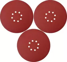 Toya Sa Poland Šlifavimo popierius {velcro) apvalus | su skylėm | 225 mm / P180 | 3 vnt. (YT-83476)