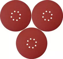 Toya Sa Poland Šlifavimo popierius {velcro) apvalus | su skylėm | 225 mm / P120 | 3 vnt. (YT-83474)