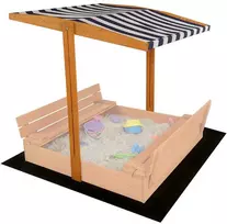 Baldakimas medinei vaikų smėlio dėžei Baby Mix 120x120 cm mėlyna ir balta