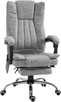Vinsetto Ergonomiška biuro kėdė su šildymo ir vibracijos funkcija, atlenkimo funkcija, kojų atrama - Pilka 62 x 67 x 113-120 cm