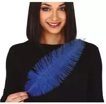Fiesta Mėlynos stručio plunksnos 40 cm, 12 vnt.