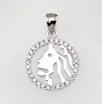 Sidabrinis pakabukas Zodiakas. Metalas: Sidabras. Praba: 925°. Akmuo: Cirkonai - 2.6 g. - 24 mm.