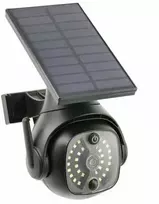 Hogert Įkraunamas LED prožektorius su judesio ir prieblandos jutikliu GUARDOS, 300lm, 6400K, IP65, kameros maketas