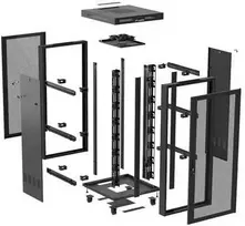 LANBERG Rack spintelė 19 laisvai stovinti 37U 800x800 plokščia pakuotė su tinklelio durelėmis LCD juodas