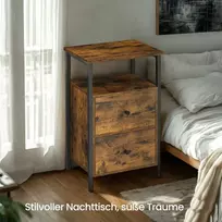 Songmics Naktinis staliukas VASAGLE su 2 stalčiais, 38x28x60 cm
