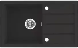 Granitinė virtuvinė plautuvė Laveo Trzynastka SBP_711T, Juodas