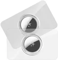 DUX DUCIS kortelės formos apsauginis dėklas, skirtas „AirTag“ 2 vnt., skaidrus + juodas