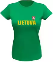 KS Moteriški Marškinėliai Lietuva Su Vėliavėle Ant Nugaros, Dydis: M