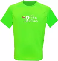 KS Sportiniai Marškinėliai 100 Procentų Lietuvis (Neon Žalias), Dydis: XXL