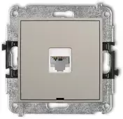 Karlik Elektrotechnik 60MGKBO-3 MINI Vieno kompiuterio lizdo mechanizmas 1xRJ45, kat. 6, 8 kontaktų, be ženklinimo lauko taupe 60MGKBO-3