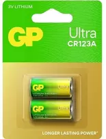 GP Ultra ličio baterijos CR123A, 3V, 2 vnt. pakuotė