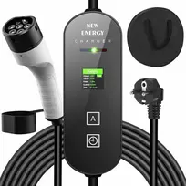Azyvum EV įkrovimo kabelis Type 2 į Schuko, 3.5 kW 16 A, su skaitmeniniu ekranu