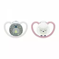 NUK Soother Perfect Match Air Night FIREFLY/SHEEP 6-18m 2pc, 6-18 m