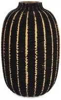 Bikuvalt Vaza stiklinė juoda/auksinė 23x15x15 cm 172407