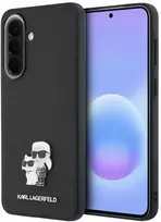 Karl Lagerfeld Saffiano su Karl&Choupette metaliniu logotipu telefono dėklas, skirtas Samsung Galaxy A37 (A376), juodas