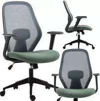 Žalia ergonominė biuro kėdė su tinkleliu