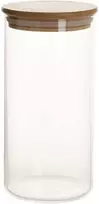 Home4You Bamboo Stiklinis indas JARA D8,3xH17cm 1000ml su bambukiniu dangteliu