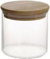Home4You Bamboo Stiklinis indelis JARA D8,3xA8cm 390ml su bambukiniu dangteliu