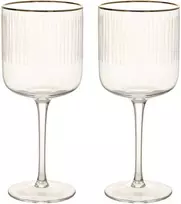Home4You Vyno taurės su auksiniu kraštu, 2 vnt., aukštis 19,7 cm, 400 ml