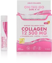 Swedish Nutra jūrinis kolagenas 12 500mg. su hialurono rūgštimi ir retinoliu šotas, 1 vnt.