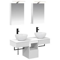 Vonios spintos komplektas 5 pcs Balta 40 x 10,5 x 60,5 cm