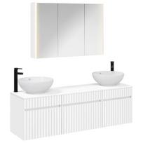 Vonios spintos komplektas 4 pcs Balta 103,5 x 15,5 x 70 cm