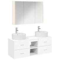 Vonios baldų rinkinys 4 pcs Balta Apdirbta mediena ir stiklas