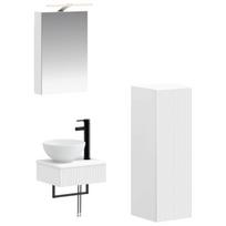 Vonios spintos komplektas 4 pcs Balta 40 x 10,5 x 60,5 cm