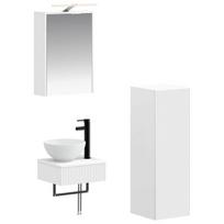 Vonios spintos komplektas 4 pcs Balta 43 x 16 x 62,5 cm