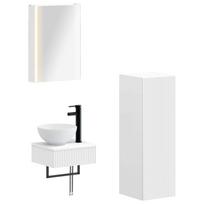 Vonios spintos komplektas 4 pcs Balta 43 x 11,5 x 60,5 cm