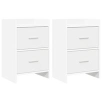 Naktiniai staliukai 2 pcs Balta 40 x 30 x 60 cm