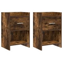 Naktiniai staliukai 2 pcs Dūminio ąžuolo 40 x 30 x 60 cm