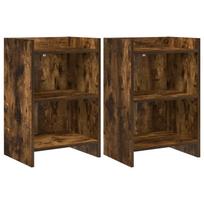 Naktiniai staliukai 2 pcs Dūminio ąžuolo 40 x 30 x 60 cm