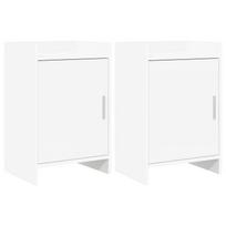 Naktiniai staliukai 2 pcs Balta 40 x 30 x 60 cm