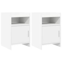 Naktiniai staliukai 2 pcs Balta 40 x 36 x 60 cm