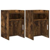 Naktiniai staliukai 2 pcs Dūminio ąžuolo 40 x 36 x 60 cm
