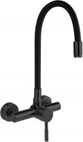 Wall-mounted kitchen faucet with bent spout