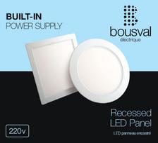 Įleidžiama LED panelė. Apvalios formos 6W 4000K 118x29mm su įmontuotu valdymo bloku